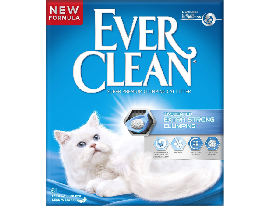 EVER CLEAN Posip za mačke Unscented ExtraStrong, bez mirisa, grudvajući