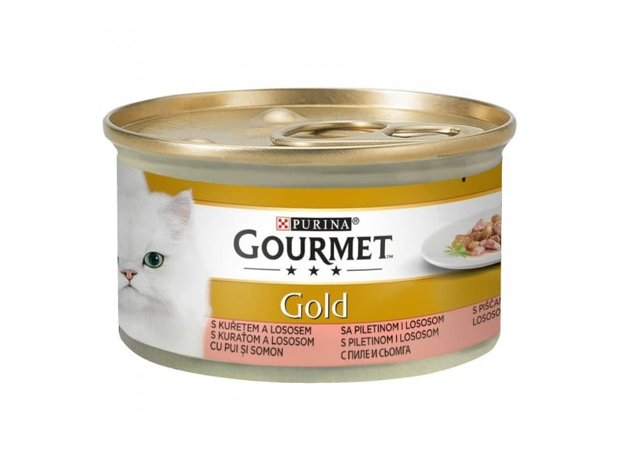 GOURMET GOLD komadići u sosu (CIG) 85g  - LOSOS I PILETINA