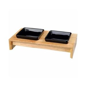 TRIXIE 2 KERAMIČKE ČINIJE SA DRVENIM POSTOLJEM