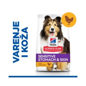 HILLS MEDIUM ADULT SENSI STOMACH SKIN ZA PSE SA PILETINOM 14kg