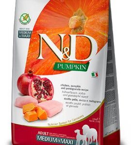 Shop 25 N&D PUMPKIN MEDIUM MAXI ADULT PILETINA I NAR 12kg